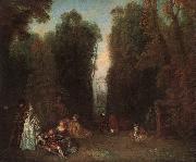 Jean-Antoine Watteau View through the trees in the Park of Pierre Crozat oil painting